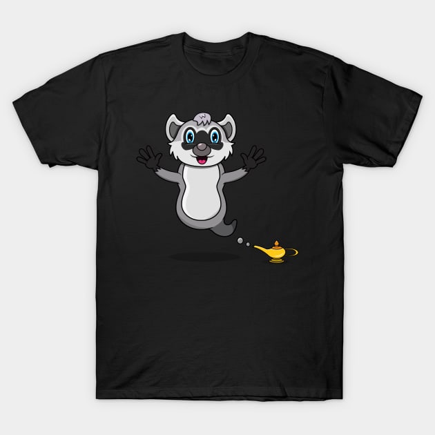 Cute Raccoon Ghost and Flying T-Shirt by tedykurniawan12